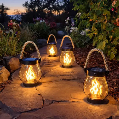 GARDENFLARE – Lanterna LED sospesa con effetto fiamma per uso all'aperto