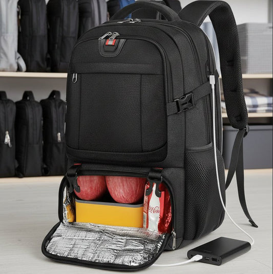 Zaino per laptop con scomparto alimentare isotermico e porta USB