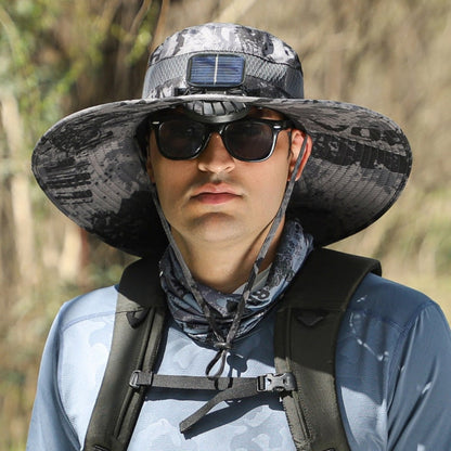 Usb Fan Solar Hat Wide Brim UV Protection Fishing Cap