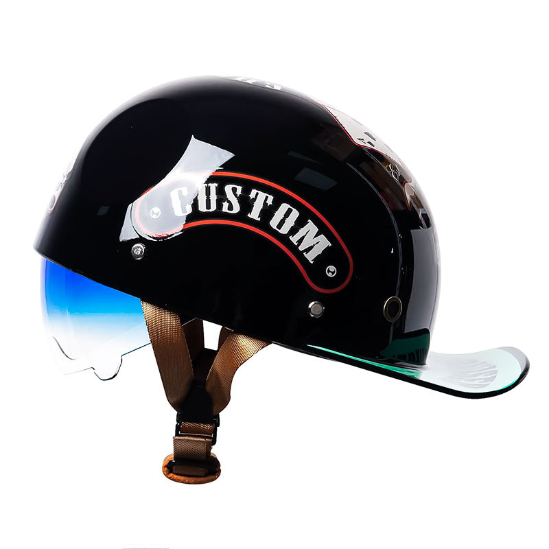 Casco da baseball per moto, in uso