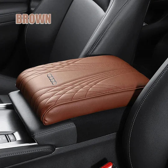 Cuscino per bracciolo auto in pelle premium marrone