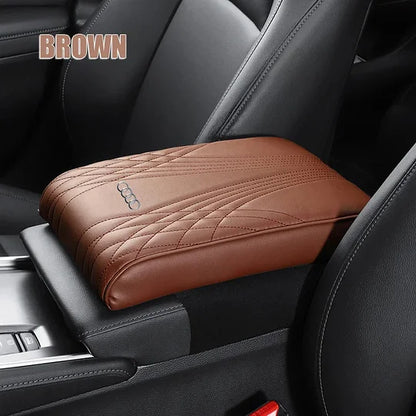 Cuscino per bracciolo auto in pelle premium marrone