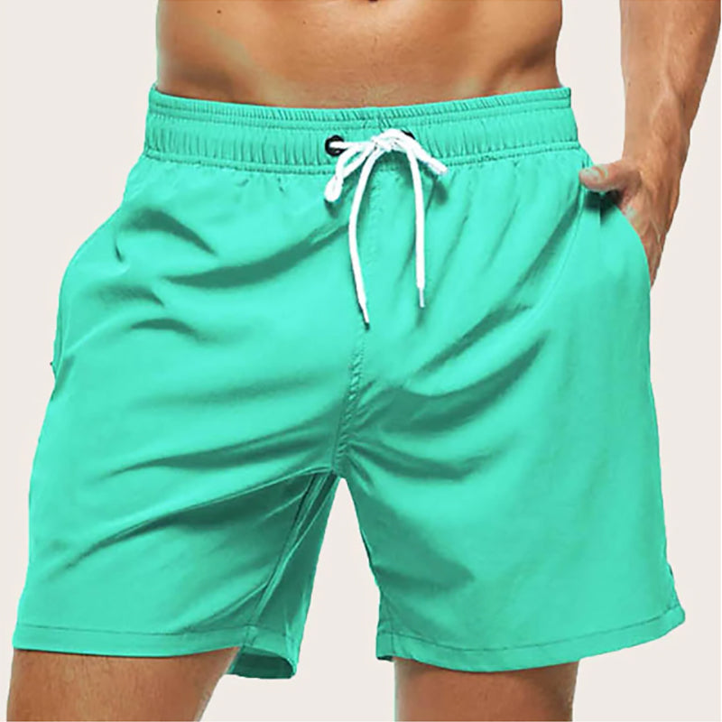 Pantaloncini da bagno da uomo in tessuto ad asciugatura rapida con vita elastica